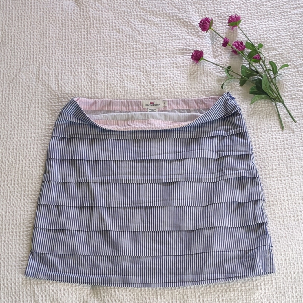 Vineyard Vines Navy and White Striped Mini Skirt
